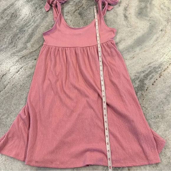 Wild Fable Pink Babydoll Mini Sundress Shoulder Tie Size Medium - Picture 7 of 10